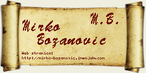 Mirko Božanović vizit kartica